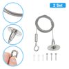 MECCANIXITY 250 x 1.5mm Adjustable Hanging Wires Kit, Heavy Duty Stainless Steel Wire Rope with Single Hooks for Picture Photo Light LED Screen Curtain Billboards DIY Mounting Clamp Pack of 2