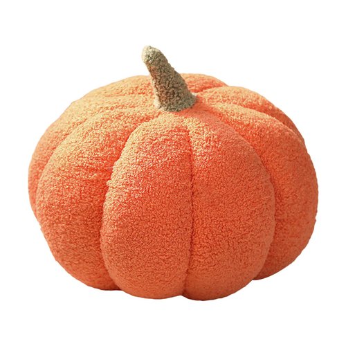 ZINTAOZT Halloween Stuffed Pumpkin Plush Pillow,3D Fluffy Pumpkin Plush Soft Throw Pillow Thanksgiving Party Decor Gifts (Orange, 7.87inch)