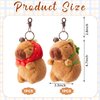 Simgoing 2 Pcs Capybara Plush Keychain Valentine’s Day Gift Capybara Stuffed Animals Toy Capybara Pendant for Party Valentine's Gifts Exchange Valentines Party Favor(Turtle Bag, Strawberry Hood)