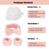 HANSAMU 5 Pcs Reusable Hot Cold Face Towel Masks for Skincare, Facial Masks Steamer Facial Kits for Women Girls Estheticians Skin Care, 1 Spa Headband,2 Wristband Set(Apricot)