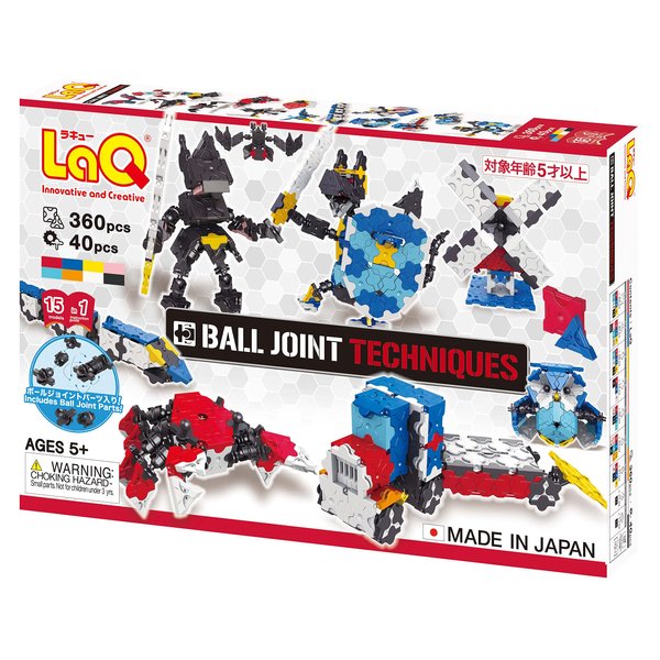 LaQ Ball Joint Techniques | 400 Pieces | 15 Models | Age 5+ | Creative, Educational Construction Toy Block | Made in Japan