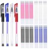JANYUN 4 Pieces Heat Erasable Pens for Fabric with 28 Refills Fabric Marking Pens Fabric Markers for Quilting Sewing DIY Dressmaking Fabrics Tailors Chalk(32)
