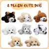 Sumind 8 Pieces Plush Dogs 5 Inch Stuffed Animals Bulk Assorted Cute Stuffed Dogs Small Animal Plush Toys for Girls Boys Graduation Valentine School Classroom Party Supplies Favors(Long Hair Dog)