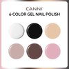 CANNI 9ml Hema-Free White Black Gel Nail Polish Set- 6Pcs White Black Nude Pink Brown Colors Gel Polish Kit, Soak Off LED Nail Gel Manicure Kit DIY at Home Salon Gifts for Women Girls
