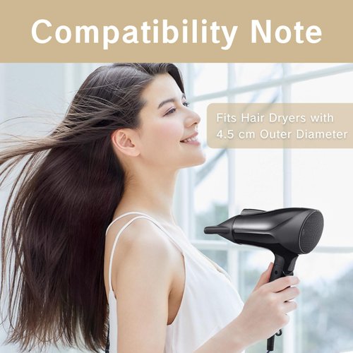 BRBASAP Universal Blow Dryer Comb Attachment Hair Styling Tools and Accessories Fits All Dryers Hair Care Products Concentrator Nozzle for Salon Styling Replacement Nozzle Comb for Diameter, Black