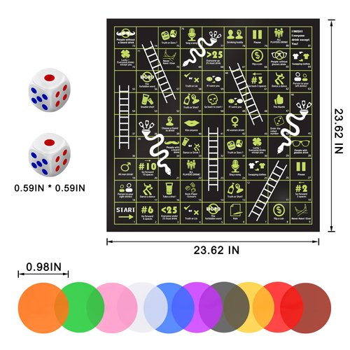 GOLDGE Tip-Land Drinking Game for Parties, Board Game Mat for Adults, Family Party Game Perfect for Parties & Family Games Nights