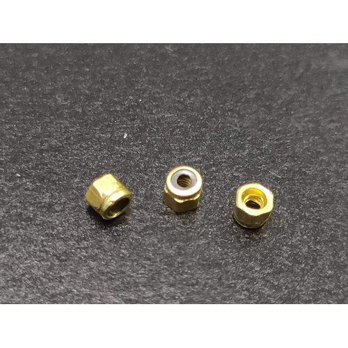 LEEFAI 24 Pcs Gold Fingerboard Self Lock Nuts for Fingerboard Trucks-Upgraded Nylon Insert