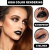ZHISHUDL Matte Black Lipstick Lip Liner Set Black Liquid Lipstick Lip Tint Stain High Pigmented Black Lip Liner and Lip Gloss Set for Halloween Christmas Cosplay Goth Makeup