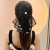 JKQBUX 2 Pcs Hair Scarf Hair Scrunchies Lace Heart Scrunchie Hair Bands Ponytail Holder Scrunchy Ties Elegant Accessories for Women Girls