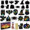 OHOME Halloween Party Favors - 48 PCS Halloween Magic Rainbow Scratch Paper Cards Set,Halloween Games for Kids - Kids Halloween Treats Toys Gifts Party Supplies | Halloween Crafts for Kids