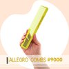 Allegro Combs 9000 Clipper Blending Cutting Wide Teeth Hair Comb For Fading Barbers Hairstylist Men Women Shower Comb Shampoo Styling 2 Piece (Neon Yellow)