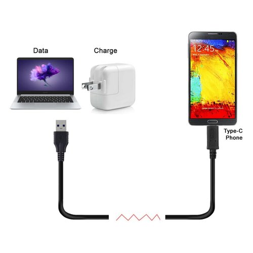 chenyang USB C to USB Cable for Tablet & Phone & Hard Disk Drive USB-C USB 3.1 Type C Male to USB3.0 Type A Male Data Cable (Black 1.0m)