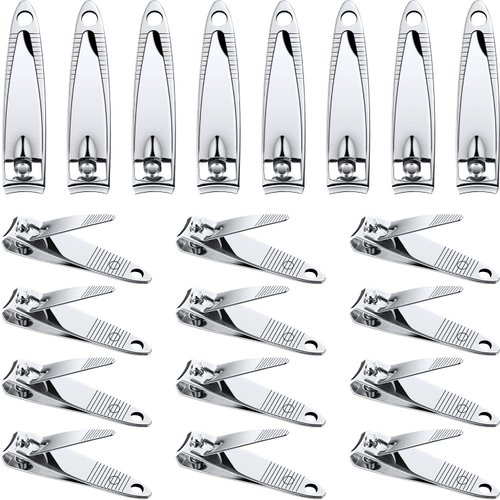 20 Pieces Stainless Steel Nail Clippers Set Fingernail and Toenail Clipper Portable Sturdy Nail Clippers for Men and Women