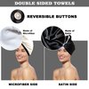 Chloven Satin Microfiber Hair Towel Wrap for Women - 2 Pack Quick Dry Towel Hair Wrap Curly Hair Towel Plopping Towel Wrap Towels Hair Drying Towel for Curly Long Hair with Button