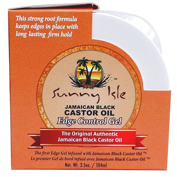 Sunny Isle Jamaican Castor Oil Edge Hair Gel 3.5oz Jar (2 Pack)
