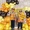 Balloons Garland Kit, Retro Orange Black Yellow Balloon Arch Kit Construction Balloon Arch, Latex Party Balloons for Birthday Wedding Baby Shower Engagement Construction Quarantine Party Decoration