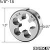 Burkit 5/8"-18 UNF Tap and Die Set, 5/8 x 18 UNF Machine Thread Tap and Round Die Right Hand