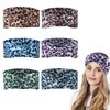 EWUHRY 6 Pcs Women Knotted Cheetah Headband Cross Hairband Sports Yoga Hair Ties Leopard Print Turban Headwear Headwrap Workout Girls Ladies Hair Accessories