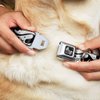 Buckle-Down Seatbelt Buckle Dog Collar - Mom & Dad CLOSE-UP White - 1" Wide - Fits 9-15" Neck - Small