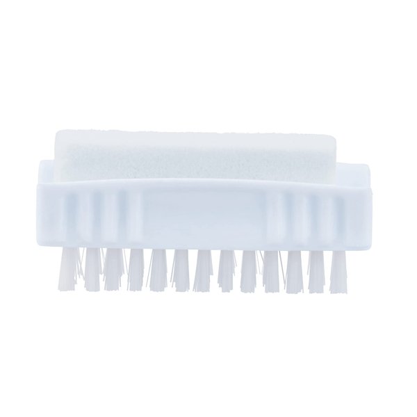 Superio Nail Brush with Pumice Stone Duel Side Shower Brush Bathroom Foot Scrubber exfoliate Dry Dead Skin Stiff Bristles Brush Removes Callus on Hand Heels Smooth Skin, (1)