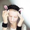WHAVEL 3PCS Spa Headband and Wristband Set, Cute Cat Ears Headband for Washing Face Makeup Headband Face Wash Headband Wrist Bands(Black)