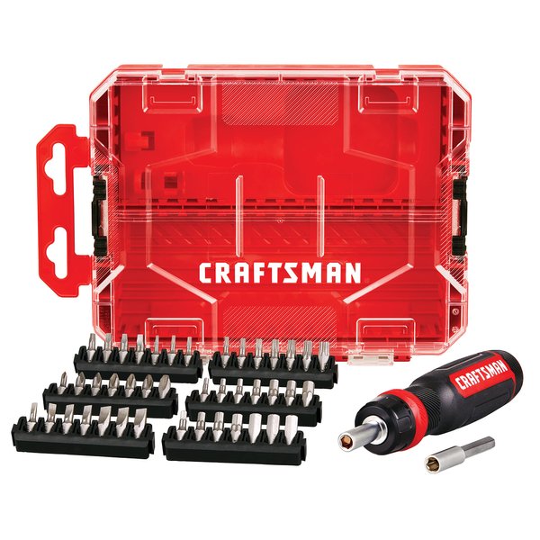 CRAFTSMAN RATCHETING SCREWDRIVER, 44PC (CMHT68017), Red