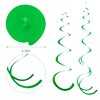 Green Ceiling Swirl Foil Decorations Hanging Plastic Streamer Themed Swirl Party for St. Patrick’s Day Spring Summer Celebration Party Supplies, Pack of 28