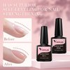 VENALISA Rubber Base Gel Polish, 1Pcs Nude Pink Rubber Gel Base for Nails Color Builder Gel Nail Polish High Gloss Soak Off U V Gel Nail French Nail Manicure Salon DIY