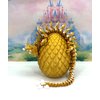 3D Printed Dragon with Dragon Egg, 12" Gold and White Cherry Blossom Articulated Dragon, Fidget ADHD Autism Sensory Toy Executive Desk Toy D032-GE
