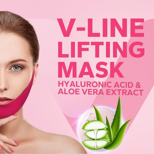 YURHERSU V-Line Lifting Hydrogel Collagen Mask Firming Hydrating Anti Wrinkles, Vibrant V-Face Moisturizing Eliminates Sagging, Against Double China Tightening Skin Chin Up-3 pcs