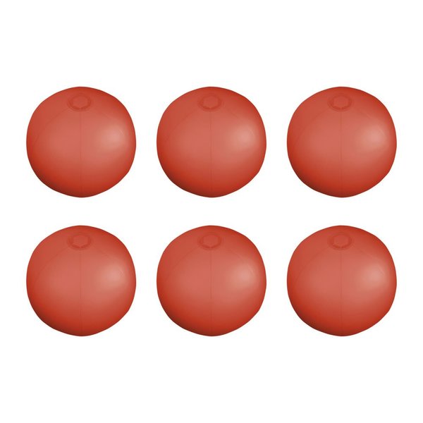 eBuyGB Pack of 6 Inflatable Colour Beach Ball 22 cm/9" - Beach Pool Game (Red)