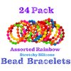 Zugar Land Colorful Rainbow Stretchy Rubber Bracelets (12 Pack) 8" Great Kids and Adults. Perfect for Party Favors, Carnival Prizes, Goodie Bags, Fundraisers, Giveaways, etc. (12)