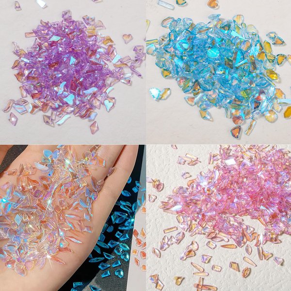 200pcs Aurora Nail Art Rhinestones Nail gem Design Charm 3D Glass AB Multi Shapes Mix Crystal DIY Craft Decoration kit US159