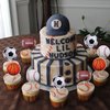 36 PCS Sports Cupcake Toppers Baseball Cupcake Picks Football Soccer Ball ToothPicks Rugby Basketball Cake Decorations for Sports Balls Theme Boys Men Birthday Party Supplies