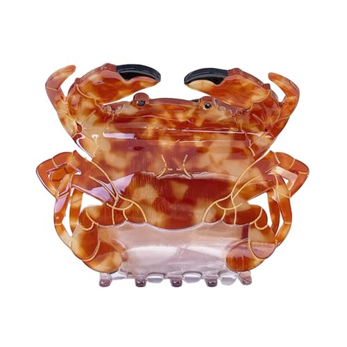 Funny Big Crab Hair Clip,Acetate Claw Clips,Big Hair Clips for Women,Brown