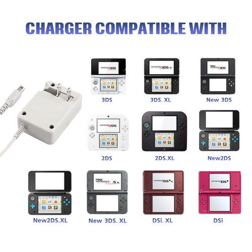 New 3DS XL Charger Kit, AC Power Adapter Charger and Stylus Pen for Nintendo New 3DS XL, Wall Travel Charger Power Cord Charging Cable