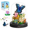 QLT QIAOLETONG Flower Bouquet Building Kit for Adults, 530 PCS Animals Flowers Botanical Collection Mini Building Blocks Set, Valentine's Day for Her Mom Women Wife Girlfriend (Butterfly)