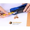 Bostitch Office Dynamo 4 in 1 Standup Stapler, Includes 420 Staples, 20 Sheet Capacity, Integrated Pencil Sharpener, Staple Remover & Staple Storage, Blue