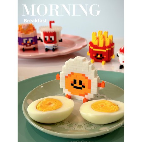 Elegrafy Happy Food Cute Food Series Mini Bricks Micro Building Kit Toys Desktop Ornaments Compatible Nano Kids (Sweet Taro Pie)