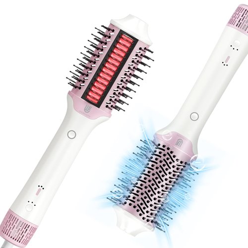 Blow Dryer Brush Hair Straightener | High-Speed 2-in-1 Hair Styler One Step Hot Air Brush Hair Dryer Volumizer with Straightening Brush Comb for Silky Smooth 110000 RPM White