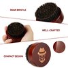 Beard Brush, Pure Boar Bristle Black Walnut Wood Beard Comb Brush for Men To Tame and Soften Your Facial Hair