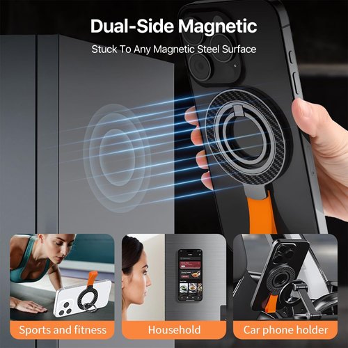 SooPii Upgraded Magnetic Phone Holder Grip for MagSafe, Magnetic Cell Phone Ring Holder Kickstand,Removable Ostand Ring Compatible with iPhone 16 15 14 13 12,Galaxy, Google