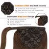Lacerhair Human Hair Ponytail Hair Piece Balayage Dark Brown to Light BrownRemy Human Hair Wrap Around Ponytail Hair Extensions with Magic Paste 14 Inch 70g