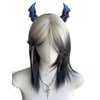 ATekatac Devil Horn Hair Clips Halloween Cosplay Gothic Hairband 3D Print Demon Horn Hairband (Cur Black Blue)