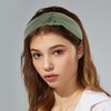 VOCOSTE Knotted Headbands for Women, Top Knot Headband, Cloth Cross Knot Headband, Wide Turban Headband, Womens Knotted Headbands Solid Colors, Green Headband, Hair Accessories for Women