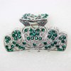 Faship Gorgeous Green Rhinestone Crystal Floral Hair Claw Clips