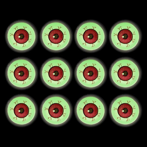 KEPATO 12 Pack Glow in The Dark Halloween Eyeballs Party Supplies for Kids - Glow in The Dark Plastic Fake Eye Ball Toy