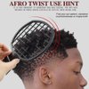TIKMNO Upgraded 2-Piece Hair Twist Comb Hair Sponge Brush Set - Superior Curl Definition for Men and Women (Black)