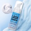 Lash Shampoo for Lash Extensions 60 Ml/2fl.oz Eyelash Extension Cleanser Oil Free Lash Cleanser for Eyelash Care, Gentle Foaming Eyelash Shampoo with Brush for Salon Home Care (Unscented 60ml)