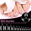 PAGOW 600Pcs False Toe Nail Tips, 12 Size Clear Acrylic Artificial French Full Cover DIY Toenails Fake Foot Decoration Art Salon for Women girl